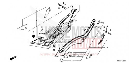 COUVERCLE LATERAL CB650FAG de 2016